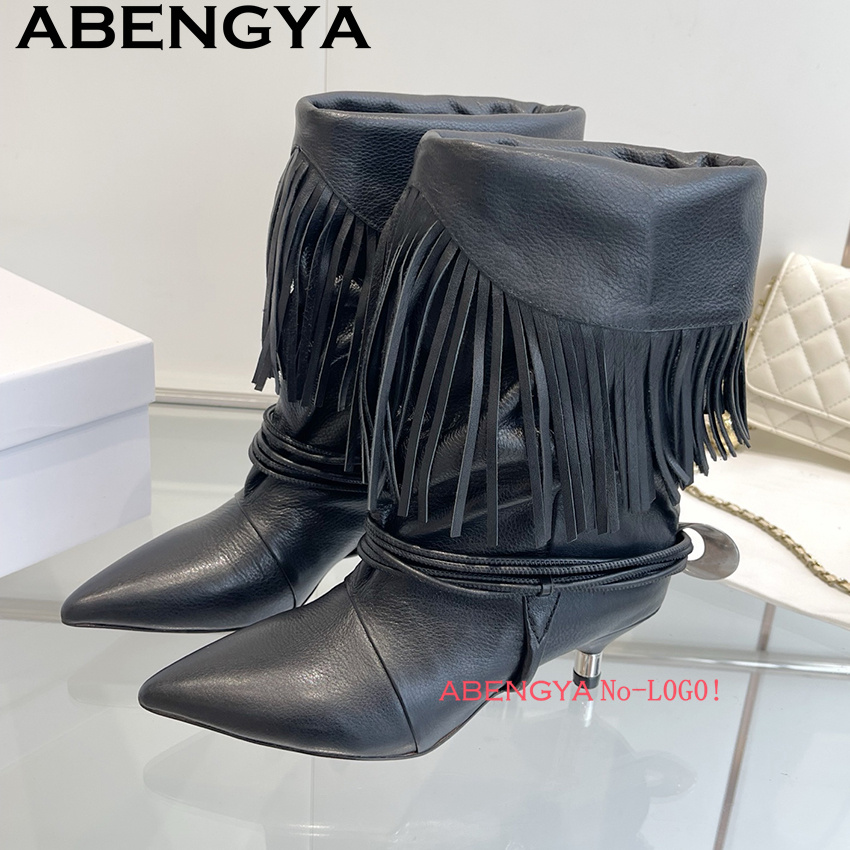 Suede Leather Edge Tassel Desi - Ethnic Fashion Women ulasan dan harga