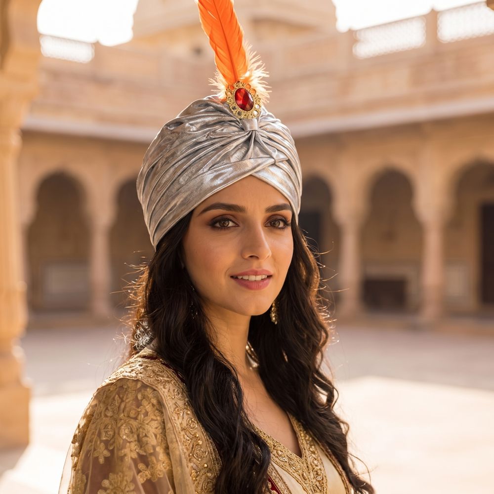 Dress Up Feather Turban Hat Ar - Ethnic Fashion India ulasan dan harga