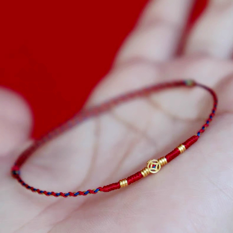 Copper Coin Woven Bracelet Red - Ethnic Fashion Co In ulasan dan harga